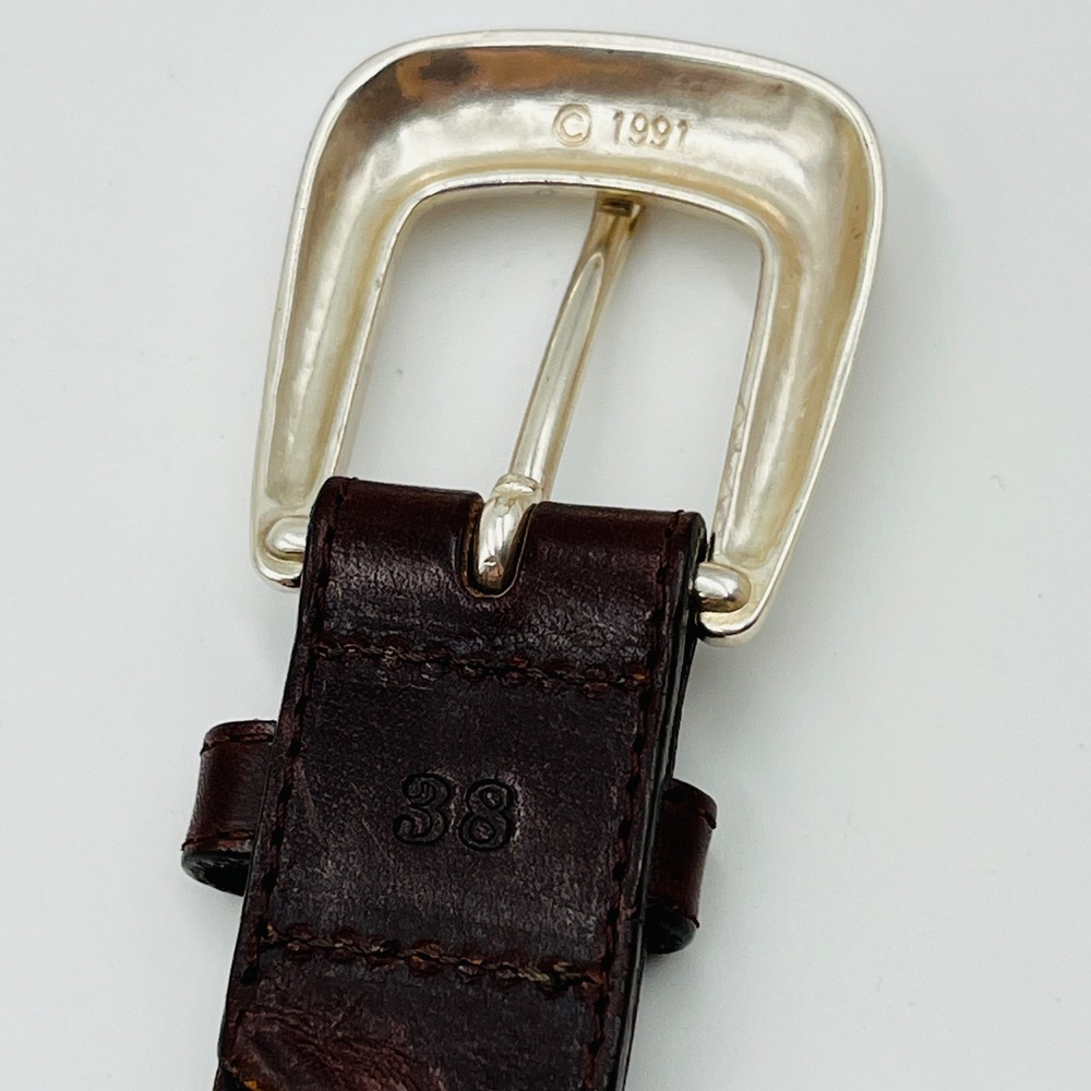 The Territory Ahead Mens 38 Braided Leather Leaf Belt Colorful Western Boho 90s - Picture 9 of 12